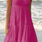Ärmlös strand midi -klänning med paneler i en färg