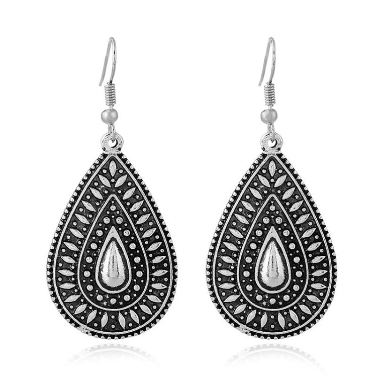 ⌛Limited-Time Offer-Vintage Etched Teardrop Hook Earrings for Women