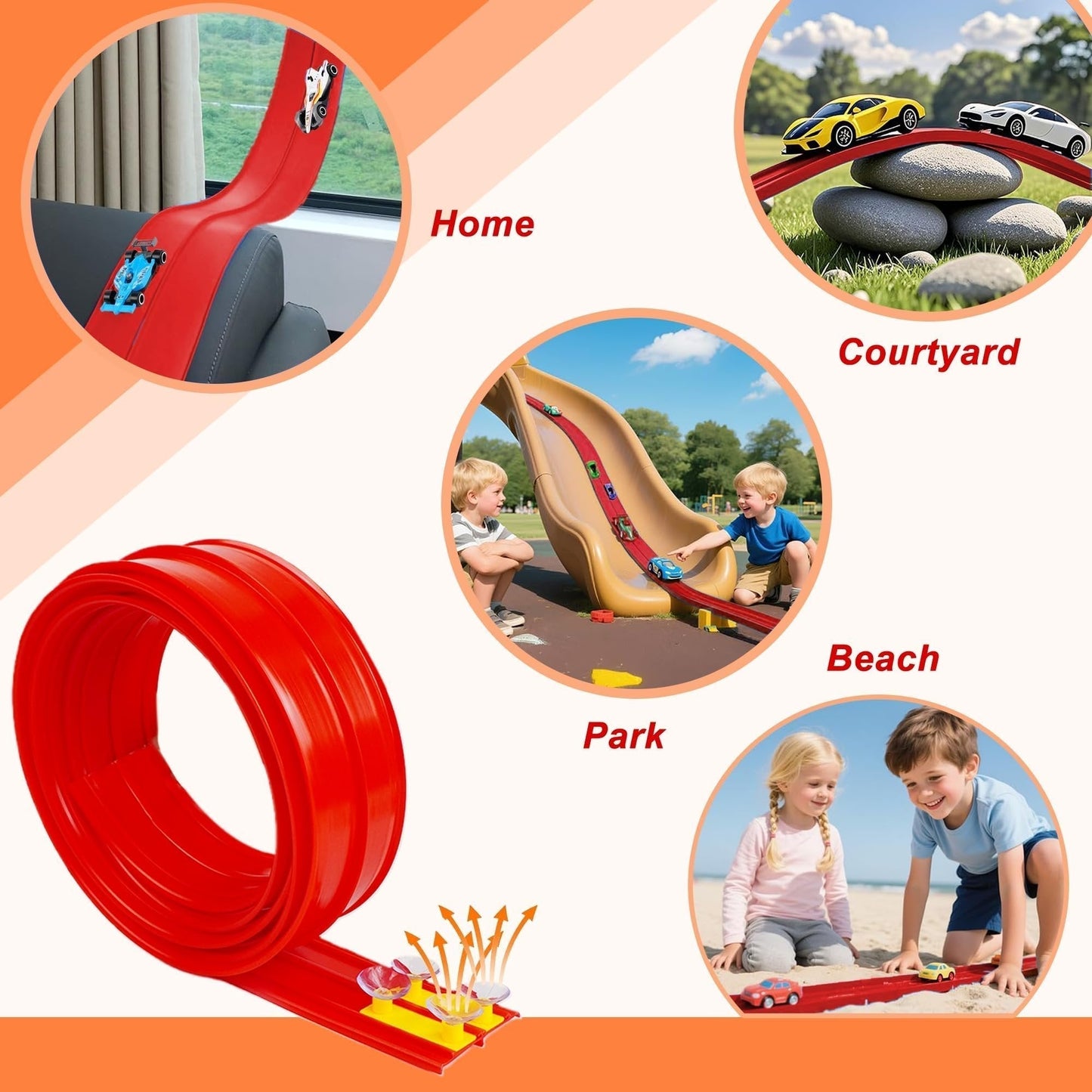 🎁Early Christmas Hot Sale 49% OFF🎅🧩 DIY Alloy Car Race Track with Suction Cups - Adjustable Layout for Creative Play, Develops Motor Skills & Logic 🚗📦