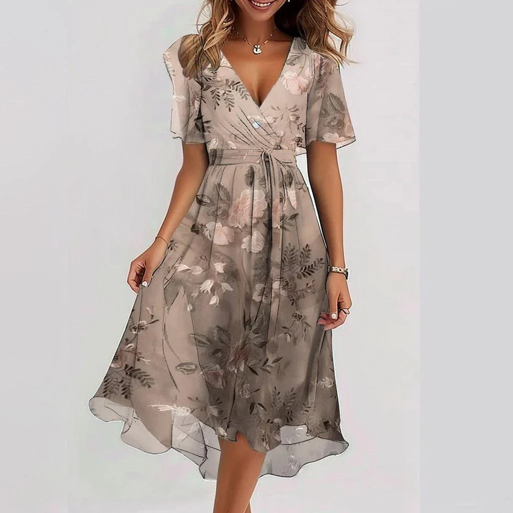 🔥50% OFF Sale✨Special Blue Short Sleeve Midi Dress