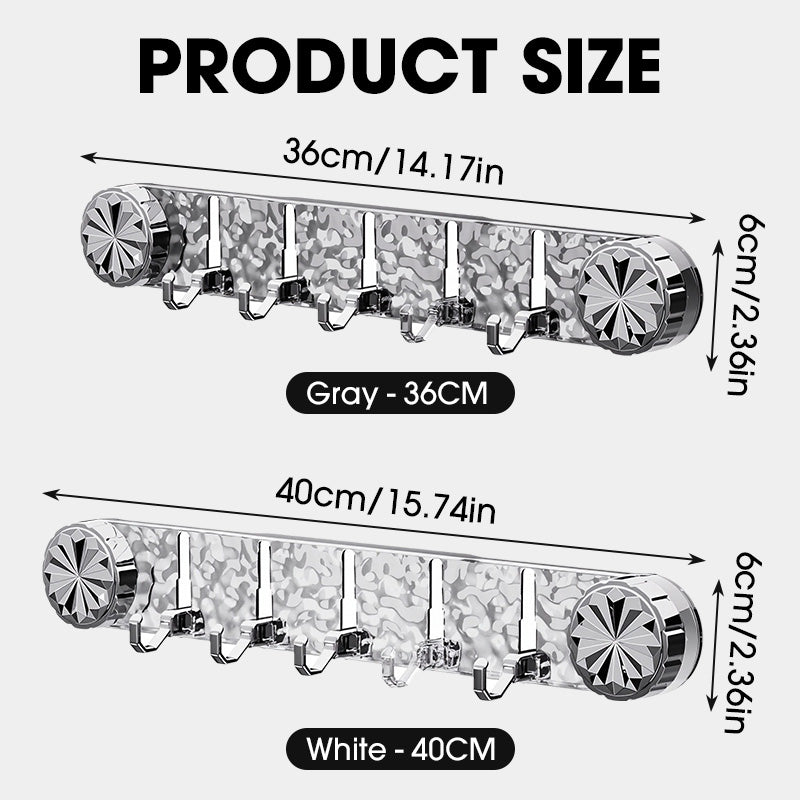 šŖćNo-drill wonder! Super strong five-hook hangerćSay goodbye to clutter and tidy up in a second!