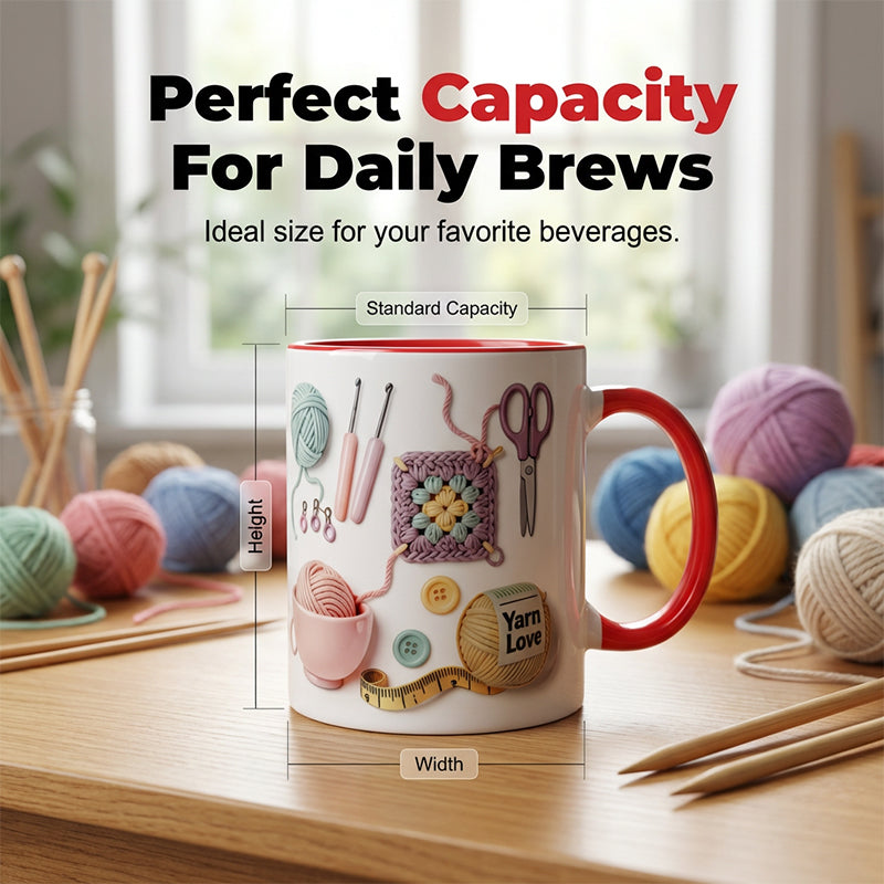 🔥LAST DAY SALE 50% OFF!!🏆Flash Sale⚡ 50K+ SOLD! Almost Gone💥Yarn Love Mug, Gift For Crafters And Creative Souls