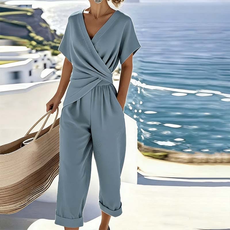 ๐2026 New arrivals 50% OFF๐ฅ๐ Elegant V-neck and waist accent โ instantly create a feminine look!