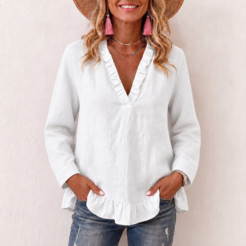 50% OFF👗💖Women's Ruffled V-Neck Blouse