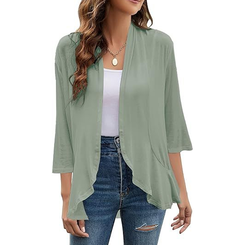 🔥Hot Sale 50% OFF🌸Women's 3/4 Sleeve Open Front Cardigan