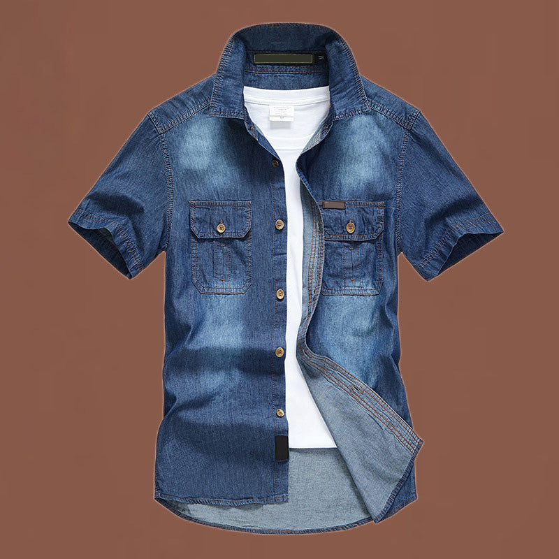 👖 LIMITED-TIME 50% OFF! ✨Men's Casual Denim Short Sleeve Shirt