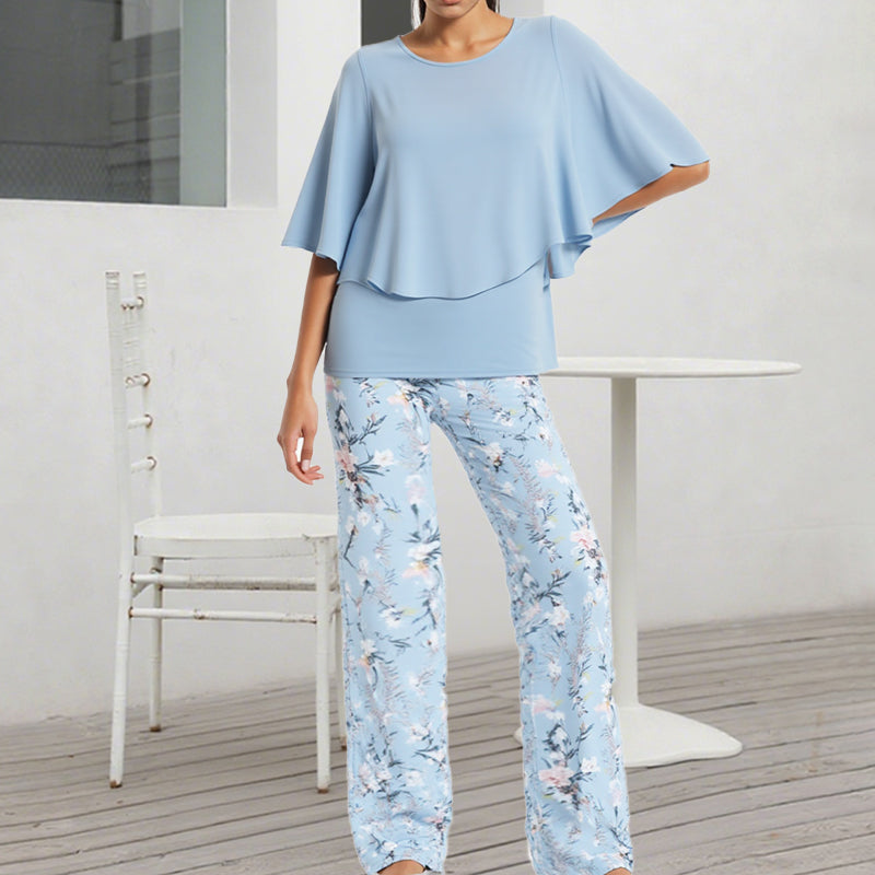 🔥LAST DAY SALE - 50% OFF🔥Women’s Printed Pants and Crew Neck Top Set