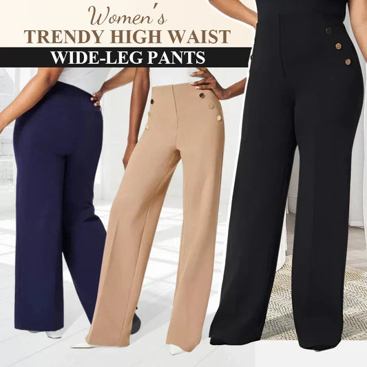 👖 Three Lengths, One Flattering Fit | Women's High-Waist Stretch Wide-Leg Pants