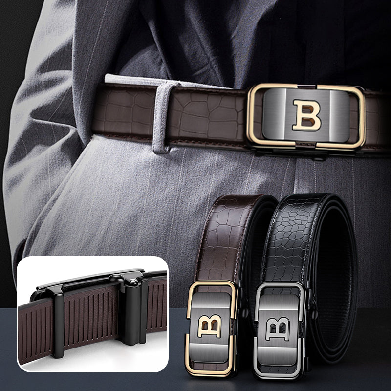 ✨2025 New Arrival✨Men's Crocodile-Patterned Automatic Buckle Belt