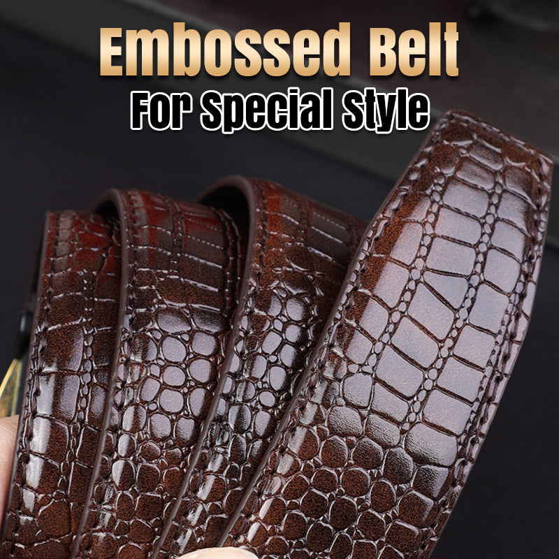 ✨2025 New Arrival✨Men's Crocodile-Patterned Automatic Buckle Belt
