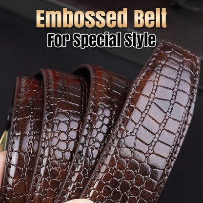 ✨2025 New Arrival✨Men's Crocodile-Patterned Automatic Buckle Belt