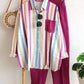 Colorful casual striped 2-piece suit