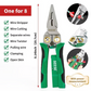 8 in 1 Wire Stripper Twister for Cutting and Pulling Wires Cable Scissors,Voltage Tester Pliers