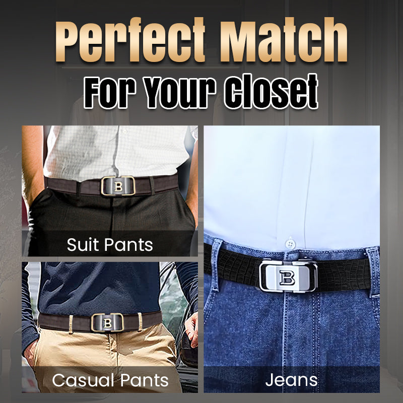 ✨2025 New Arrival✨Men's Crocodile-Patterned Automatic Buckle Belt