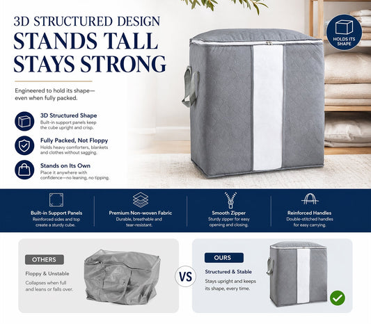 🏆Last Day Sale🔥StorRight™ 90L Heavy-Duty Storage Bag🏆Mothproof & Airtight with Clear Window🛏️ Thick, Airtight & Moving-Ready! 🇬🇧🧳