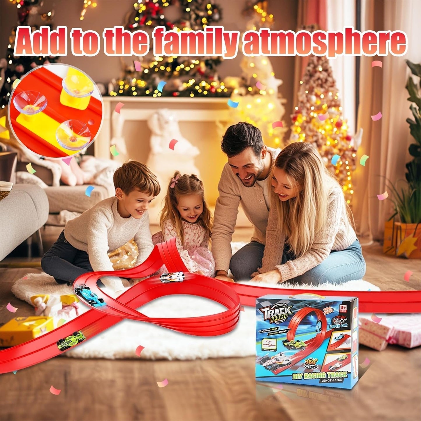 🎁Early Christmas Hot Sale 49% OFF🎅🧩 DIY Alloy Car Race Track with Suction Cups - Adjustable Layout for Creative Play, Develops Motor Skills & Logic 🚗📦