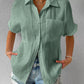 Shirt Collar Casual Buttoned Loose Blouse（50% OFF）