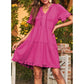 🔥2026 Summer Hot Sale 50% OFF🌈Women's V Neck Ruffle Casual A-Line Flowy Swing Shift Dress