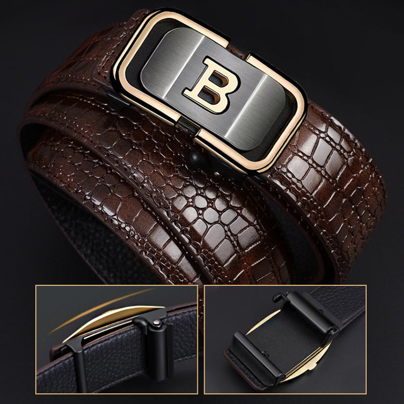 ✨2025 New Arrival✨Men's Crocodile-Patterned Automatic Buckle Belt