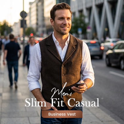 ✨ Timeless Tailoring | Men's Slim-Fit V-Neck Business Vest