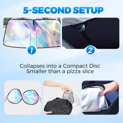 🌞 Last week discount - 70% off 🌈Laser Car Windshield Sunshade