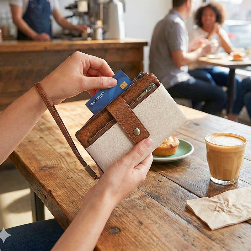 🔥Limited-time offer-Women's Retro Style RFID Blocking Tri-fold Wallet