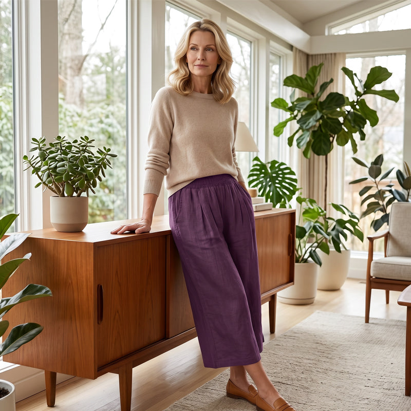 ⏰🔥LIMITED TIME 50% OFF! 👖 Women’s Lightweight Elastic Waist Crop Pants (S-3XL) – Comfortable, Flowy & Perfect for Casual Summer Outfits ✨🌿