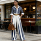 👚 50% OFF NOW! 👖 Women's Striped Shirt & Wide-Leg Pants 2-Piece Set – Vertical Stripes, Breathable Fabric & Versatile Style ✨