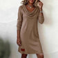 📢 Limited Time 50% OFF👗Women's Long Sleeve Cowl-Neck Knit Dress-Soft Fabric & Flattering Silhouette✅ | Cozy Elegance & Versatile Winter Style✨