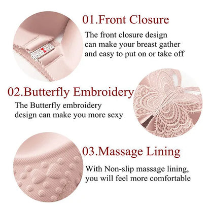 🎁Hot Sale 50% OFF⏳Butterfly Embroidery Wirefree Bra – Wire-Free Lift & All-Day Support ✨