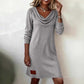 📢 Limited Time 50% OFF👗Women's Long Sleeve Cowl-Neck Knit Dress-Soft Fabric & Flattering Silhouette✅ | Cozy Elegance & Versatile Winter Style✨