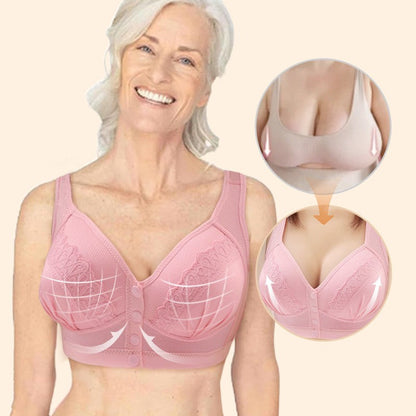 📢📢50% OFF !! ⏰Front Button Breathable Skin-Friendly Cotton Bra