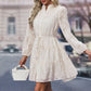 Women's Long Sleeve Lace Jacquard Printed Dress