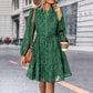 Women's Long Sleeve Lace Jacquard Printed Dress