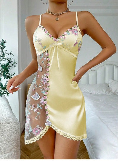 🥳2026 HOT SALE🥳💞50K+ SOLD!💥👗🎀 50% OFF! Model Special Offer-Lace Erotic Lingerie Camisole Nightgown with Bow