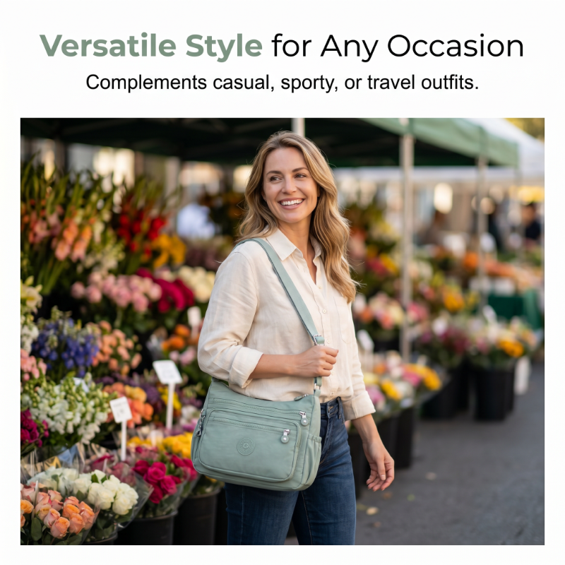 ⌛Limited-Time Offer-Lightweight Multi-Pocket Nylon Crossbody Bag – Lightweight, Water-Resistant & Perfect For Everyday Adventures 👜