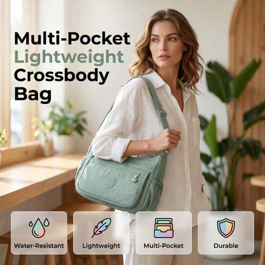 ✨ Everyday Convenience | Lightweight Multi-Pocket Water-Resistant Crossbody Bag