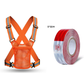 Orange red_Reflective Vest+Reflective Stickers