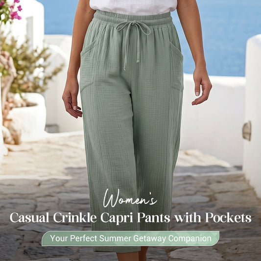 ⏰🔥LIMITED TIME 50% OFF! 👖 Women’s Solid-Color Pleated Cotton-Linen Cropped Pants – Lightweight, Breathable & Perfect for Casual Summer Outfits ✨🌿