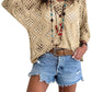 ⏰Last day sale 50% OFF🔥Hot Sale-Womens Bohemian-Inspired Beige Crochet Top with V-Neck