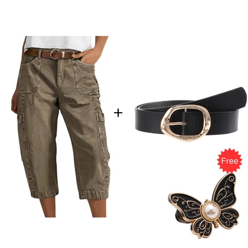 👖 50% OFF NOW! 🌿 Women's Relaxed Casual Cargo Capris – Spacious Utility Pockets, Breathable Fabric & Relaxed Fit✨