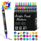 🖌️ 50% OFF NOW! ✨ Dual Tip Acrylic Paint Pen Marker - Fine & Brush Tips for Canvas, Wood & Rock Painting 🎨🌈