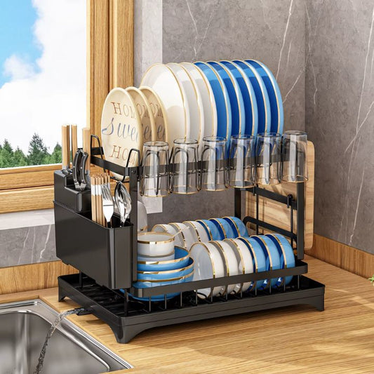 🔥50％ OFF🔥Premium 2-Tier Dish Rack🍽️✨ Elevate Your Kitchen Style✨