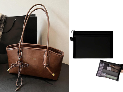 👝Women's Elegant Solid Color Large Capacity Shoulder Bag | Trendy Versatile Tote for Daily Commute & Casual Use