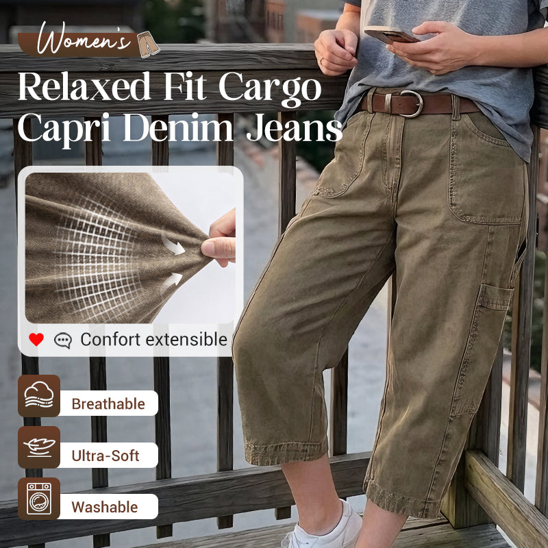 👖 50% OFF NOW! 🌿 Women's Relaxed Casual Cargo Capris – Spacious Utility Pockets, Breathable Fabric & Relaxed Fit✨
