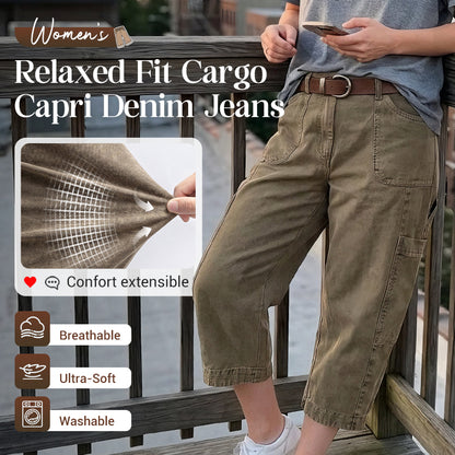 👖 50% OFF NOW! 🌿 Women's Relaxed Casual Cargo Capris – Spacious Utility Pockets, Breathable Fabric & Relaxed Fit✨