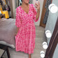 💥🔥Last Day Sale 50%🔥💐✨Bohemian casual print V-neck waist wrap long dress