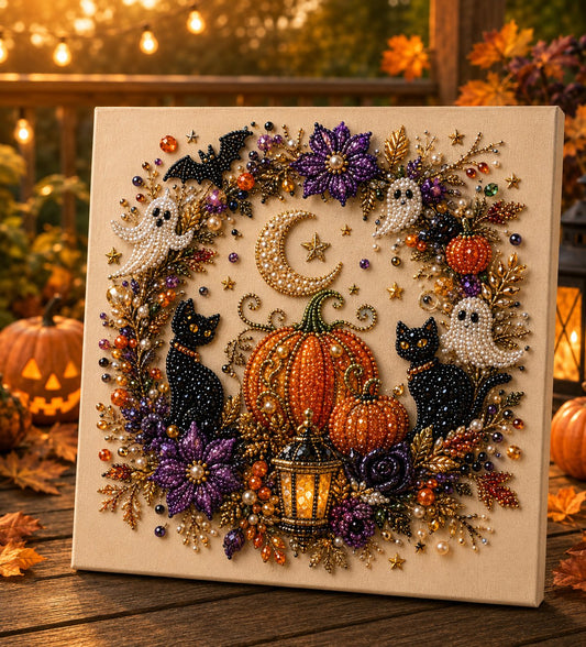 🔥 Last Day 50% OFF  👻✨ Halloween Pearl Art DIY Kit – Turn Tiny Pearls into Spooky-Cute Magic