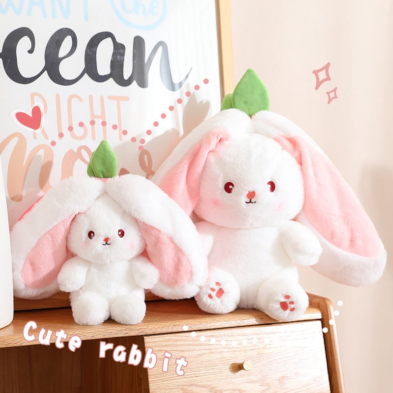🍓Hot Sale 50% OFF🍓Strawberry Bunny Transformed into Little Rabbit🎀 Fruit Doll Plush Toy🐰