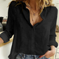 Ladies Loose Casual Long Sleeve Linen Shirt